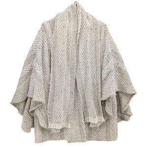 Branigan Weavers Irish Wool Poncho Coat Womens Cream Sweater Cape Size OS